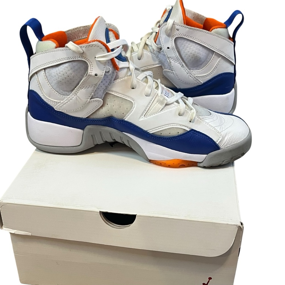 Jordan Jumpman Two Trey White Hyper Royal Men's Basketball Shoes in box size 11 - Picture 8 of 11